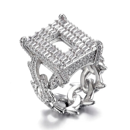 Iced Out Baguette Ring