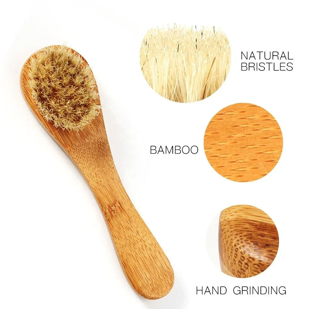 Natural Wooden Exfoliating Face Brush