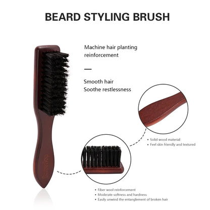 Wooden Boar Bristle Beard Brush