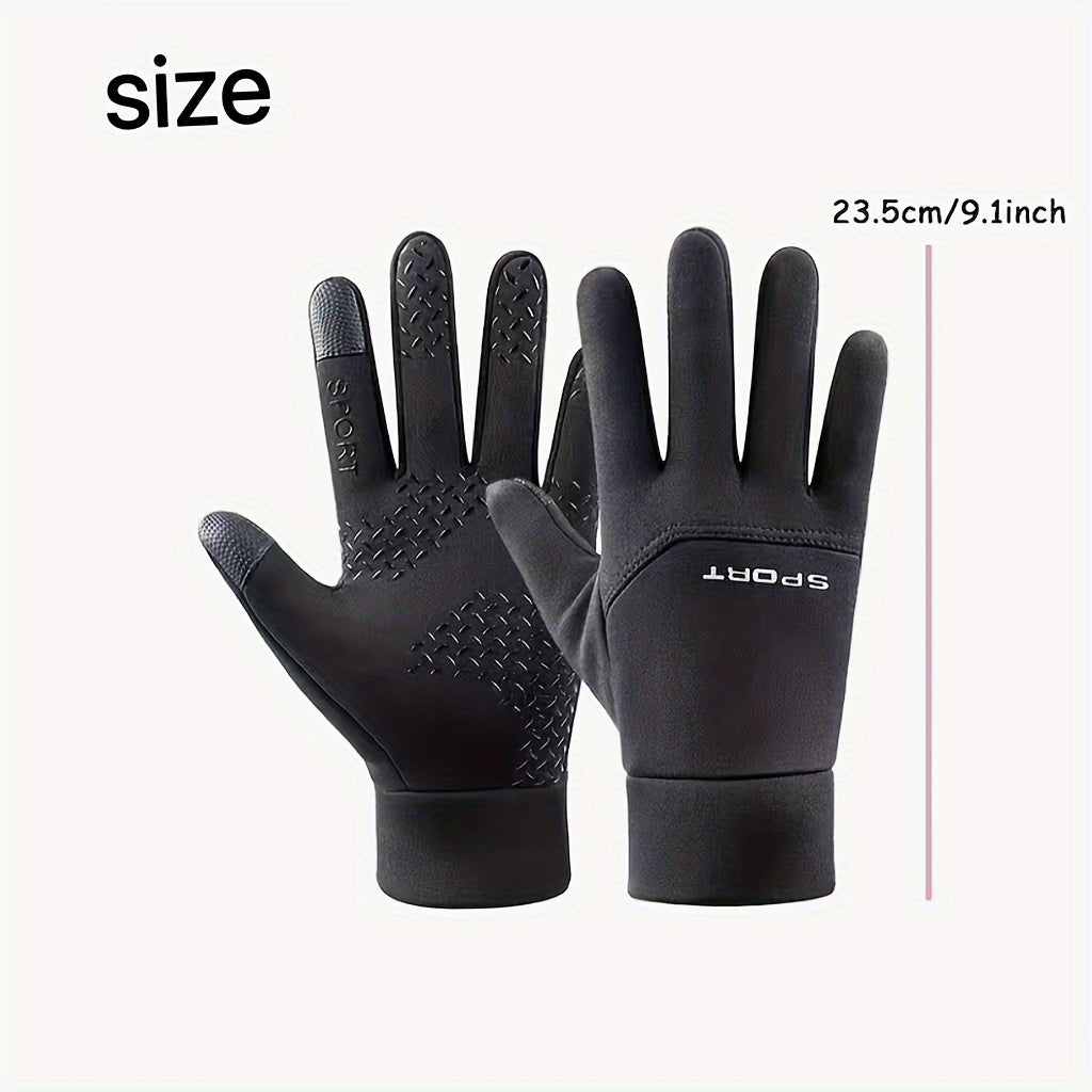 1pair/2pair HAYZBAO Waterproof Gloves - Coldproof, Non-slip, Touch Screen, Ideal for Riding, Sports, Mountaineering, Skiing, and More Outdoor Activities